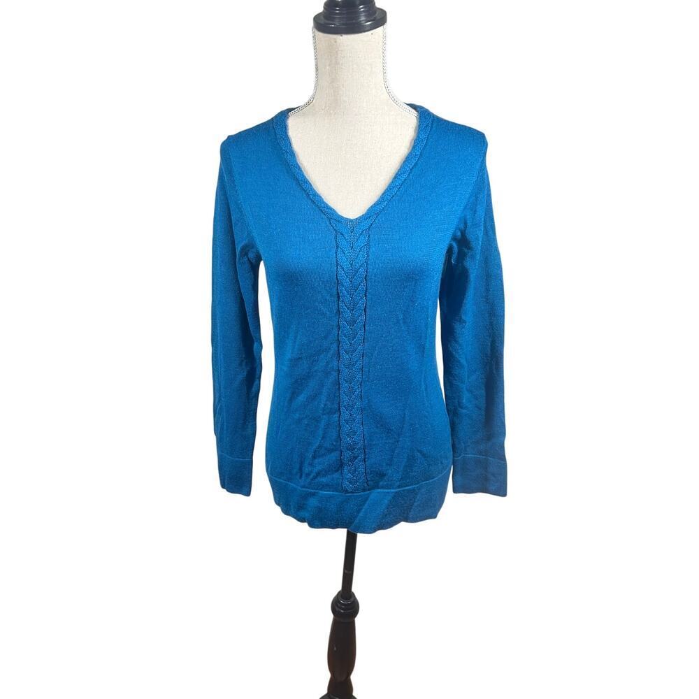 Coldwater Creek Light Blue Merino Wool Blend Sweater, size S/8, NWOT